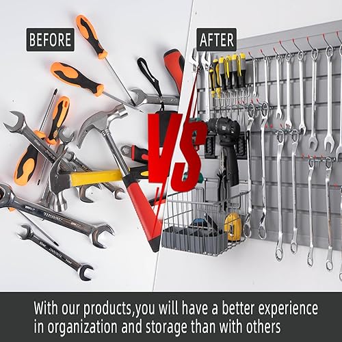 Miniatura 7 de Slatwall Panel organizador de pared de garaje resistente montado en la pared, paneles de pared de PVC para pared de garaje y sistema de