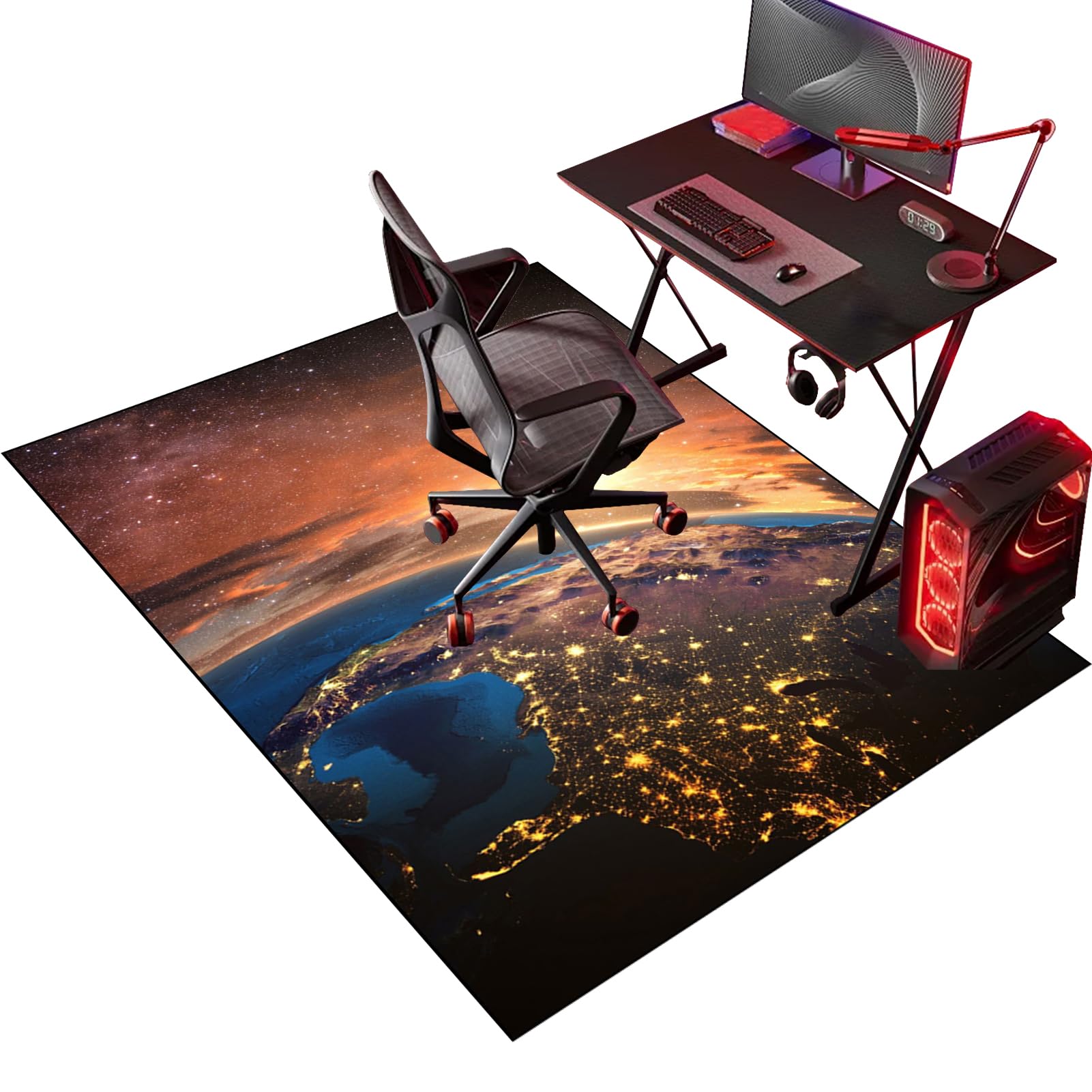 Heavy Duty Office Gaming Chair Mats for Carpeted and Hardwood Floor, Office Chair Mat for Carpet, Desk Chair Mat for Carpeted Floors, Floor Protectors for Rolling Chairs, Protector Rug 180 x 230 cm