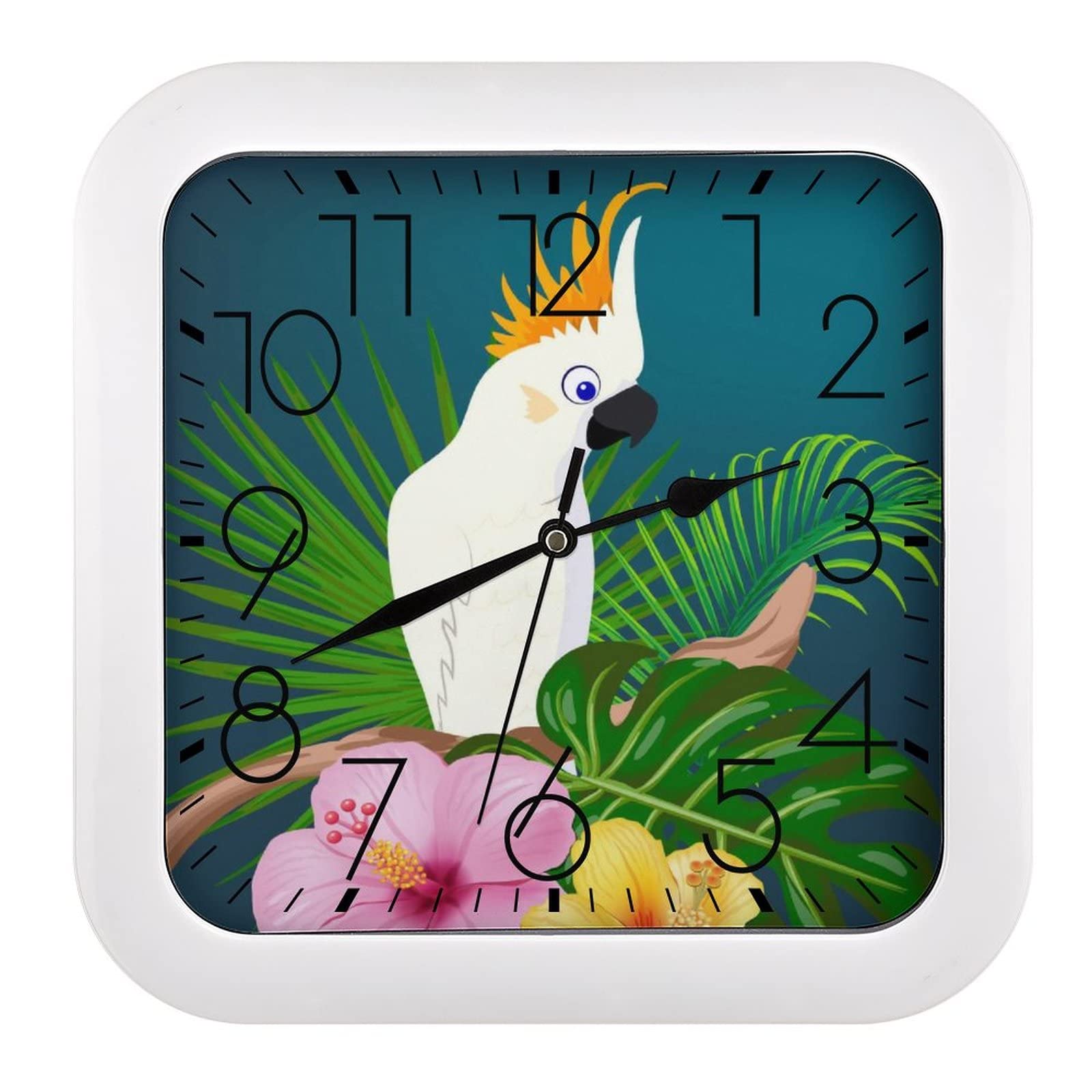 Horloge murale perroquet blanc pour salon et cuisine moderne