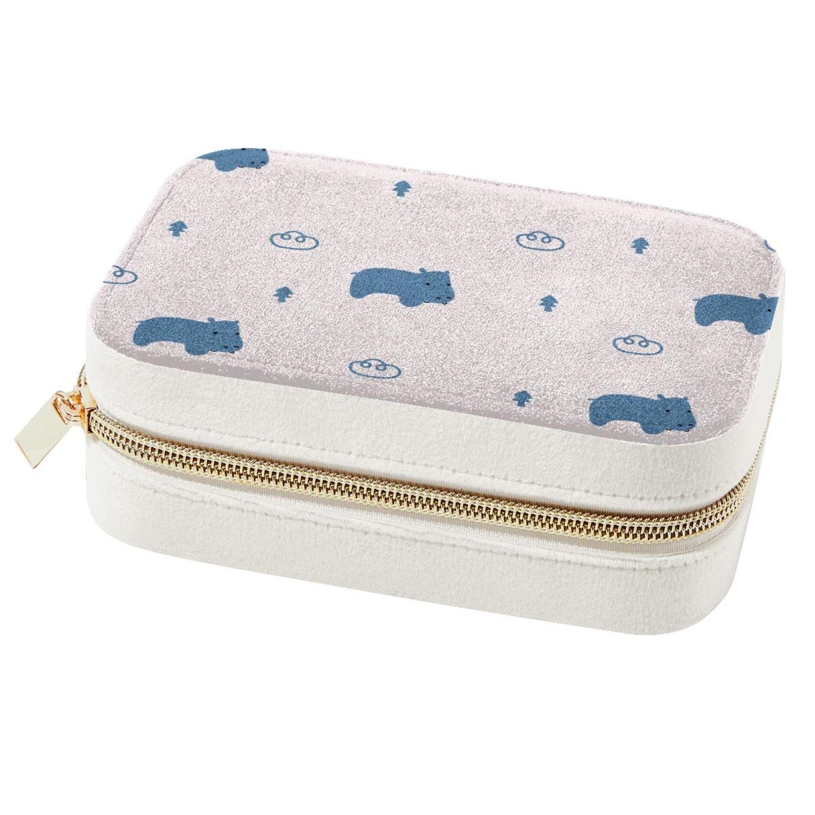 Boîte à bijoux portable Hippo pour bagues, colliers et filles