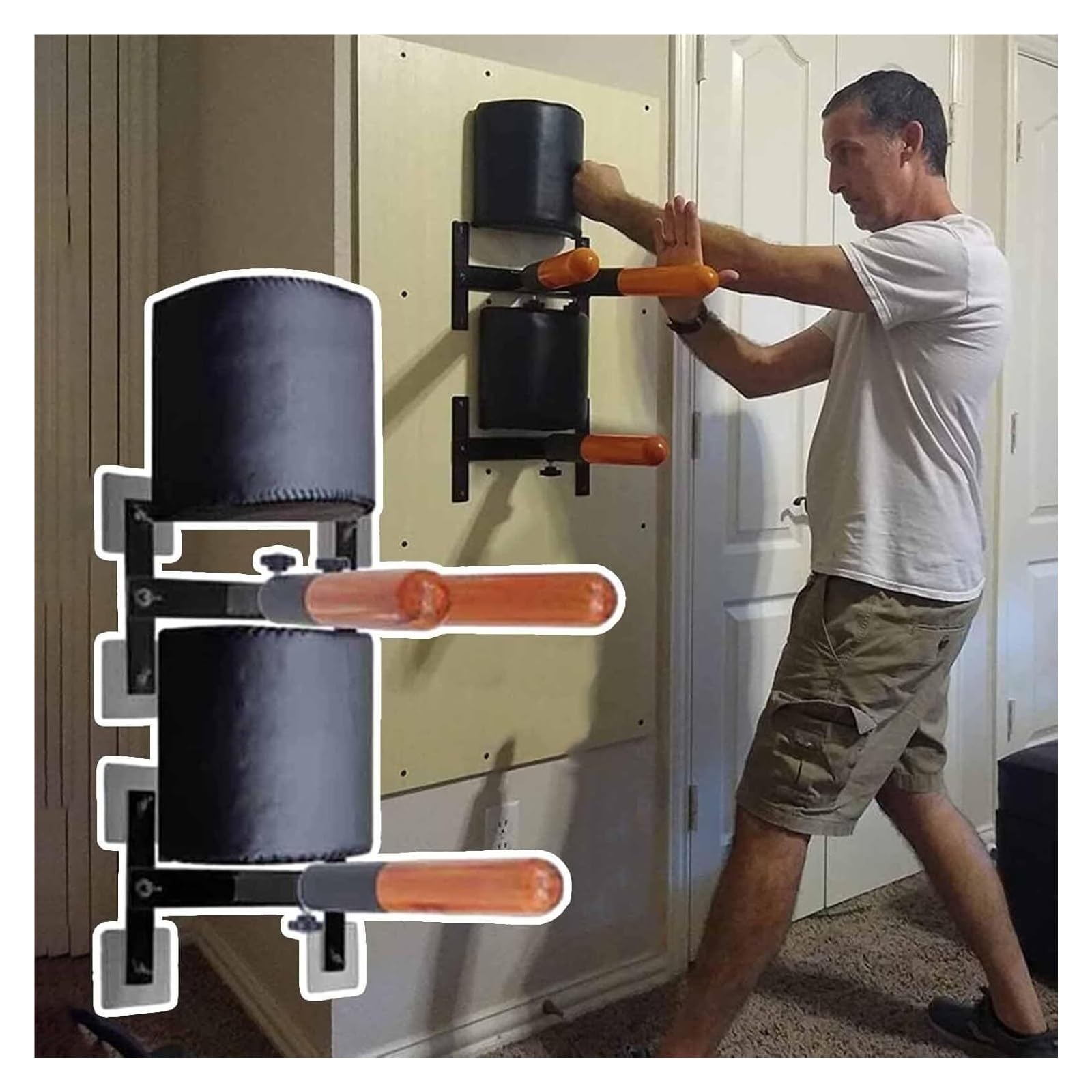 Traditionelle Kampfkunst Wing Chun Dummy, An der Wand montierte Kampfsport-Trainingsgeräte, Kung-Fu-Dummies for das Heim-Fitnessstudio, Federstapel, Tai-Chi-/Box-Trainingsgerät, Trainingsgerät for die