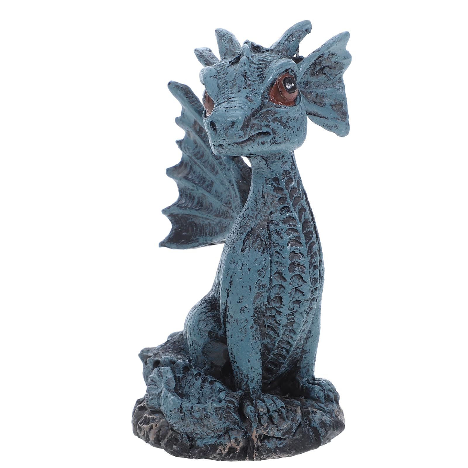 VANZACK Cute Resin Dragon Figurine Xmas for Miniature Village Desk Decor