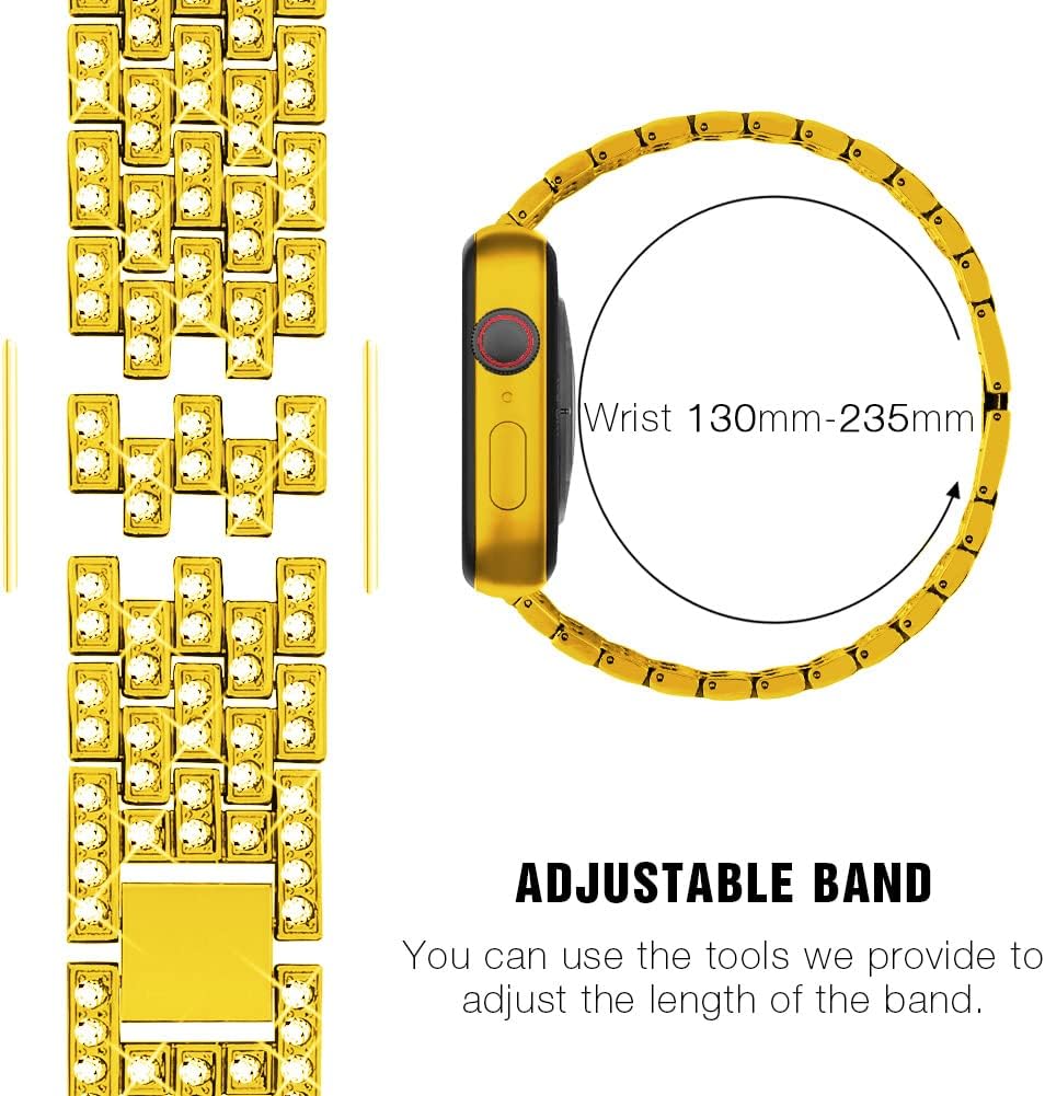 Dsytom Bing Bands Compatible with Apple Watch Band 38mm 40mm 41mm 42mm 44mm 45mm 46mm 49mm, Jewelry Replacement Strap for iWatch Series Ultra 2 10/9/8/7/6/5/4/3/2/1/SE Ultra - Image 3