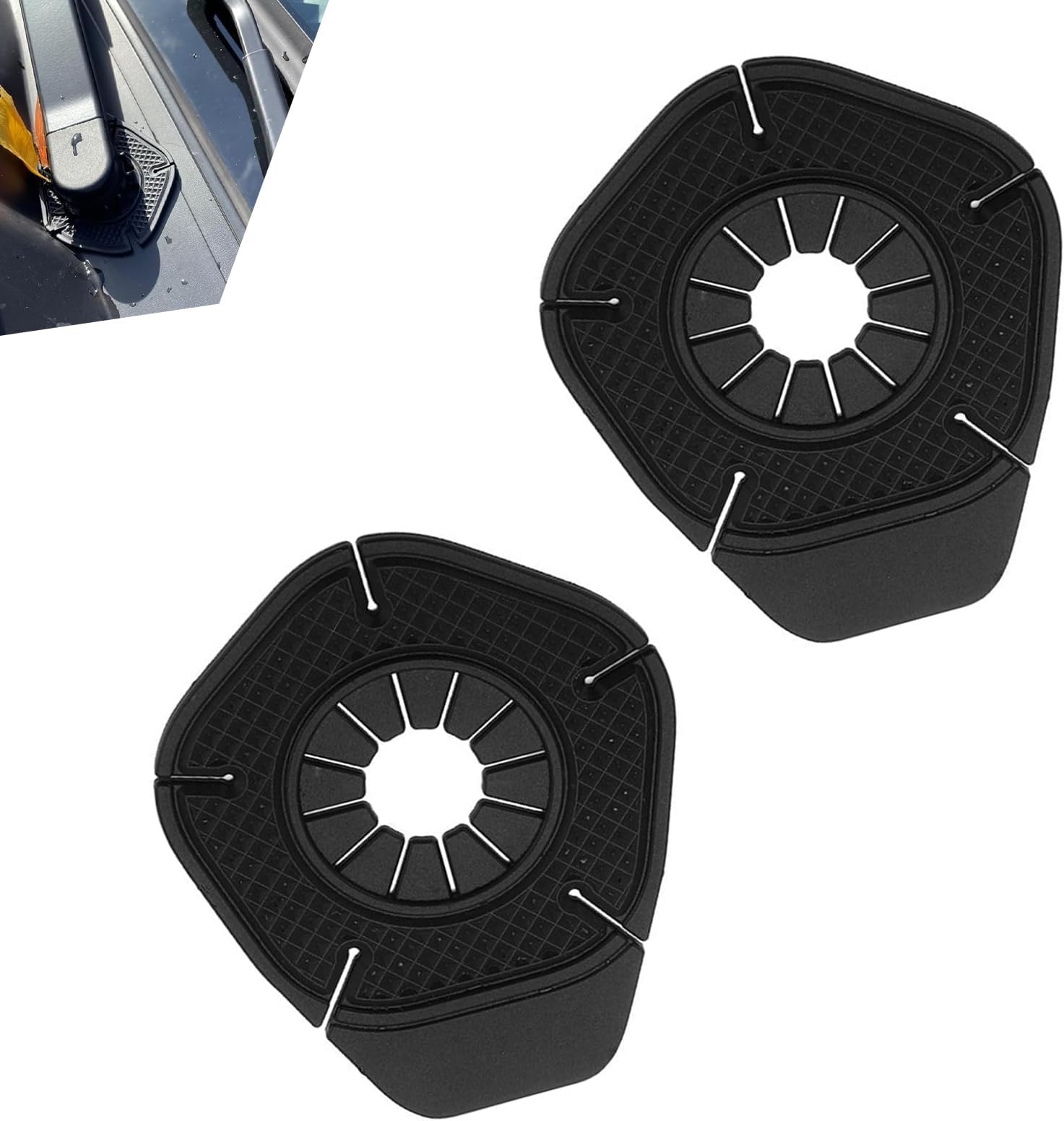 2 PCS Car Wiper Arm Hole Protection Pad, Silicon Windshield Wiper Arm Hole Protector Dust Cover, Wiper Dustproof Cover Protective Guards, Universal Prevents Blockage Accessories for Cars