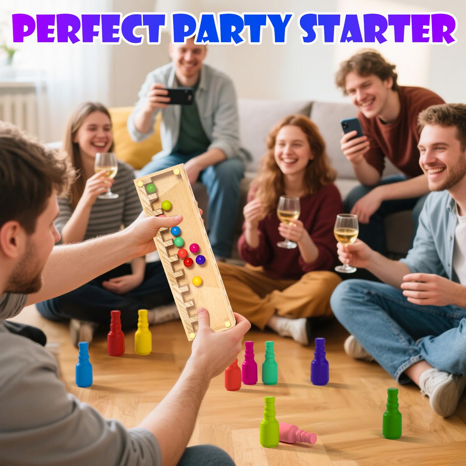 Uping Juegos de Mesa Niños Adulto para Fiesta Juguete Emparejar Colores de Madera Regalo Niño 6 Años o más y Adultos