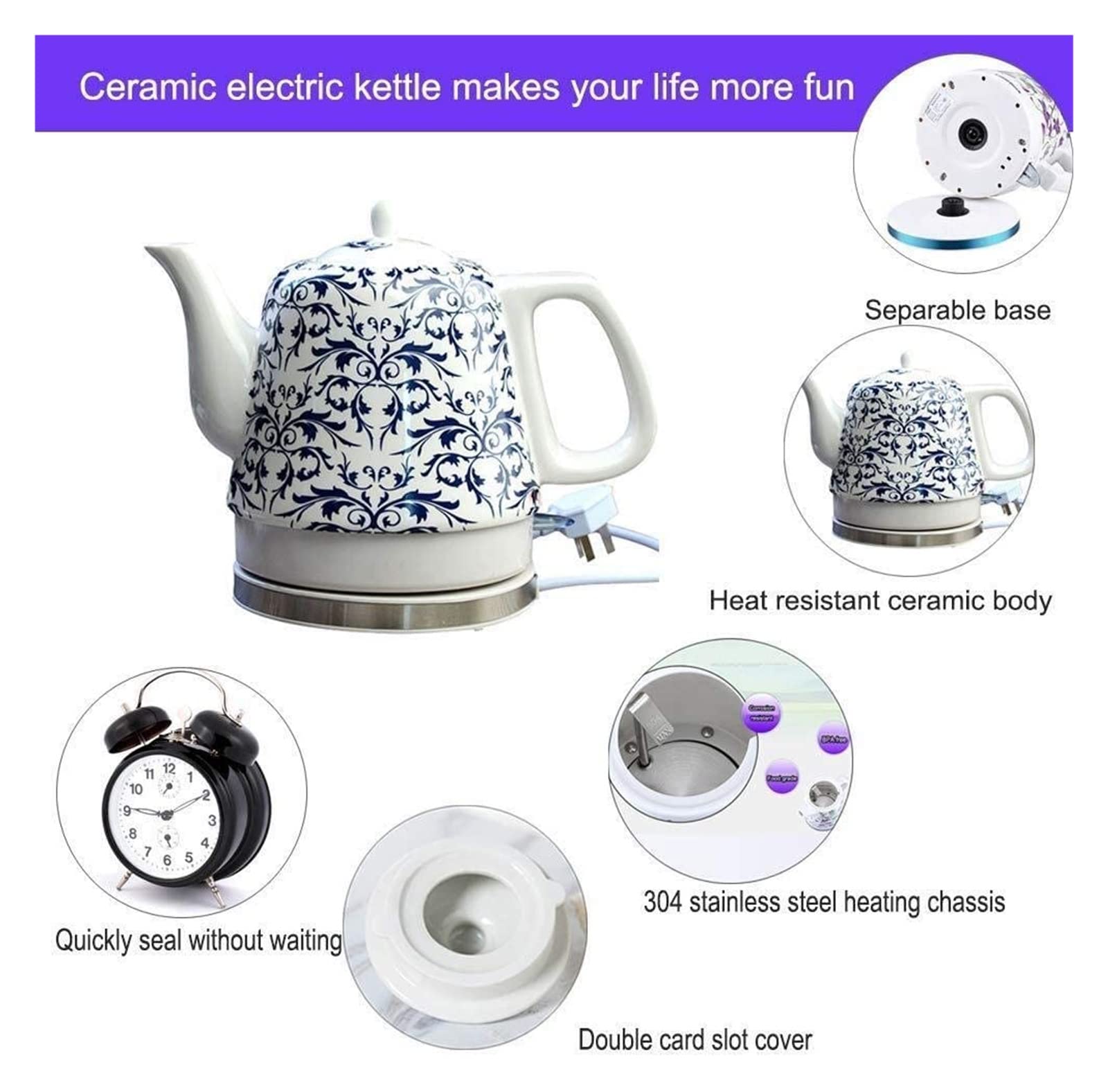 Hervidor eléctrico de café de preparación rápida, hervidor de Agua con Silbato, autoapagado, autoprotección en seco antiquemaduras, Termo de Temperatura Constante, Moda