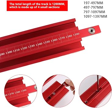 Upgrade Parallel Rail Guide System, Aluminium Alloy Circular Saw Track Set Fixed Guide Rail Bracket Auxiliary Tools T-Slot T-Track Miter Track Jig Fixture Slot Router for Woodworking Workbench