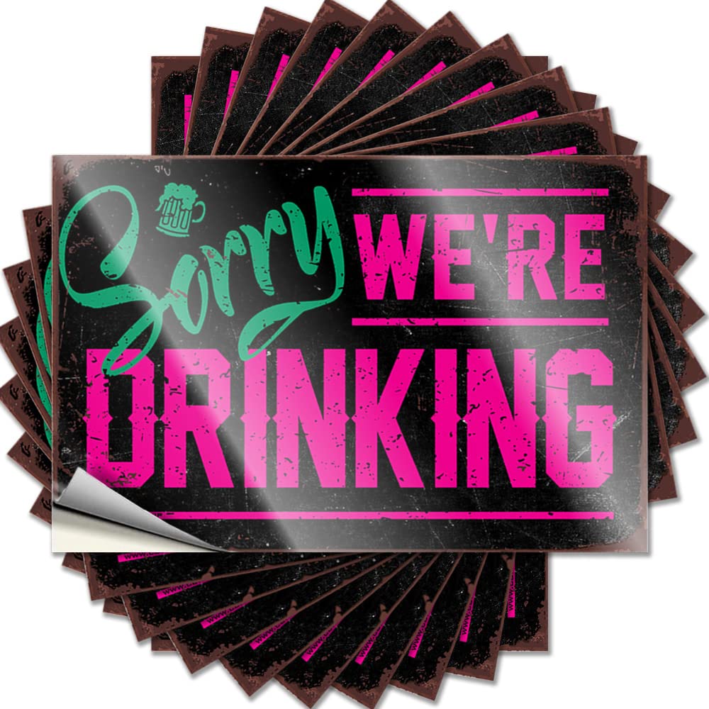 Cool Room Decorations, Decals Humor Door Sorry We're Drinking | Spring Waterproof Vinyl Stickers(8X12CM)