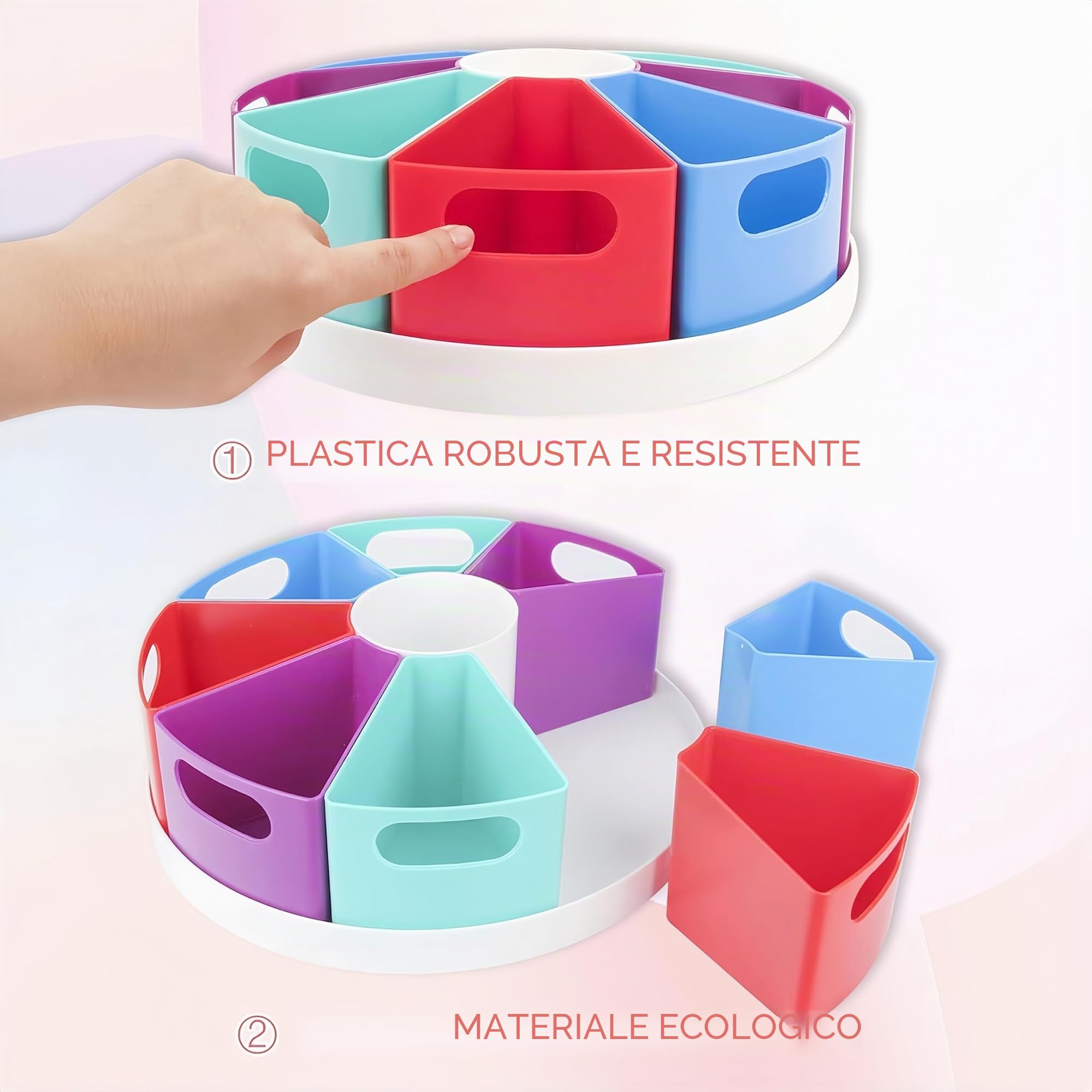 Portapenne da Scrivania Girevole a 360°, Organizer da scrivania, Multifunzionale Organizer Scrivania per 9 scomparti, Porta Penne per Scrivania da scrivania bambini per Ufficio,Casa,Scuola