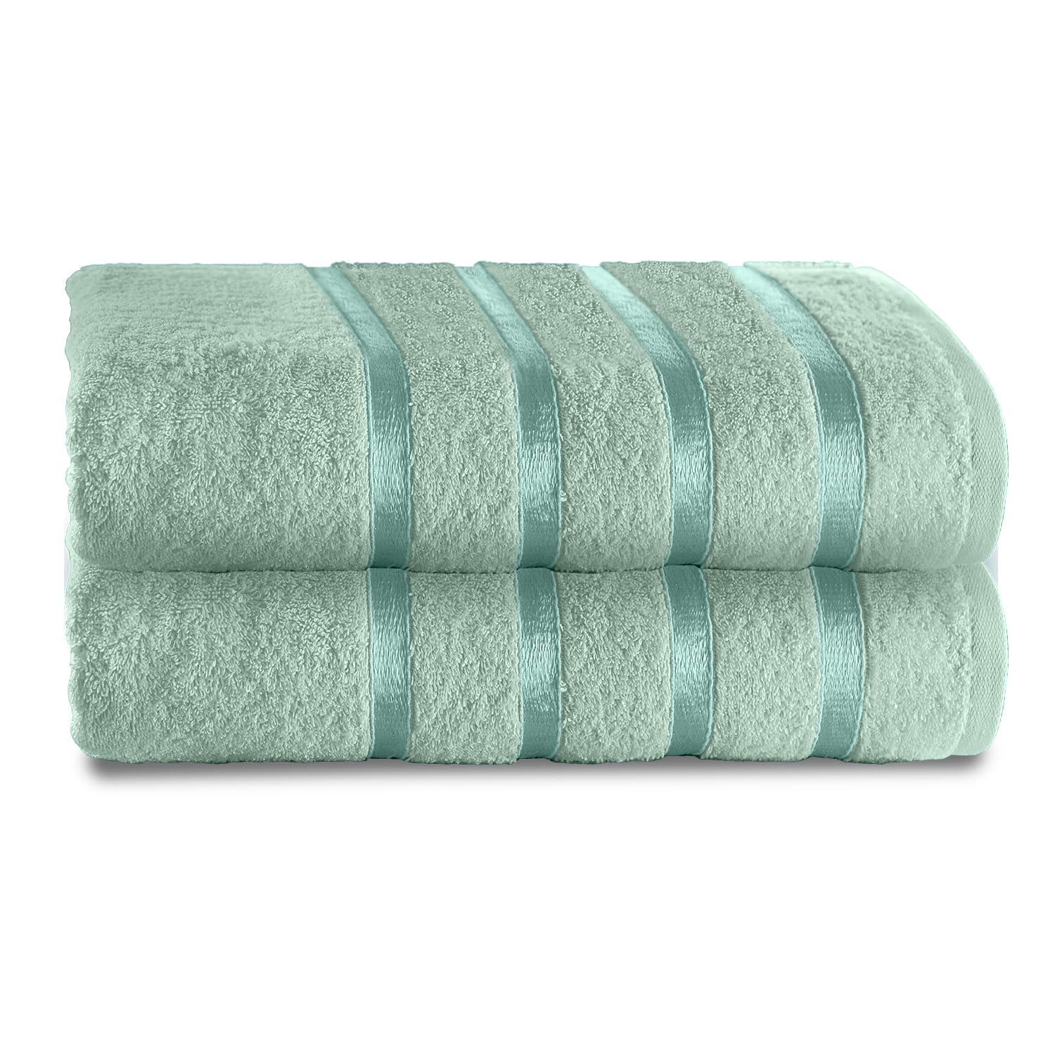 GC GAVENO CAVAILIA Juego de 2 Toallas de baño Jumbo de algodón Egipcio, Secado rápido, Extra Grandes, Juego de Toallas de baño de 500 g/m², Color Verde Saga