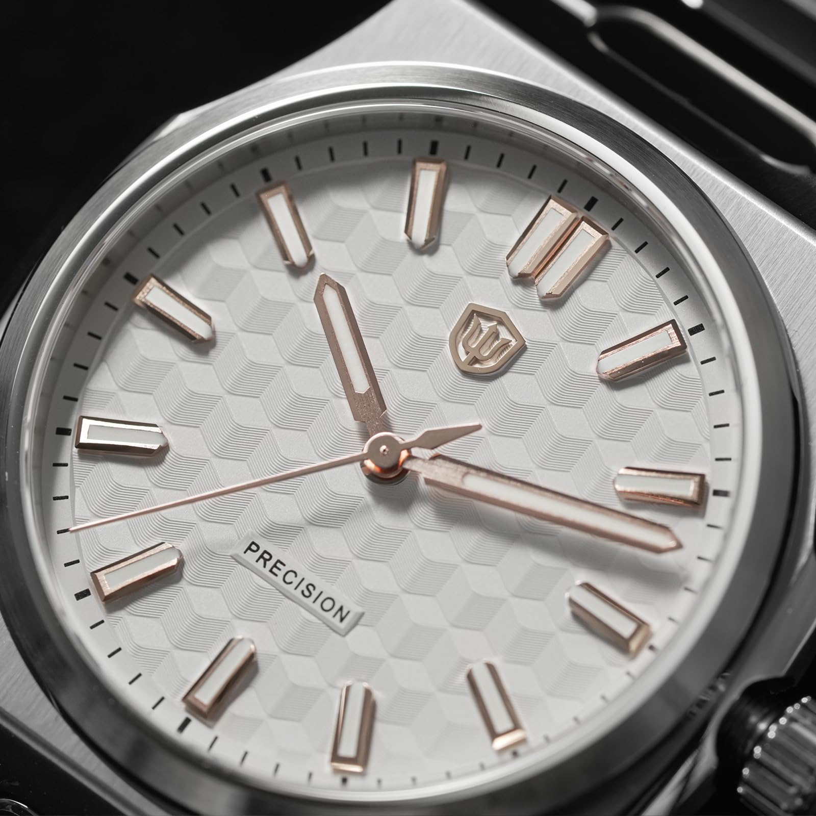 watchdives 39 mm WD0016 MUSOU Schwarz Ultra-Lichtabsorbierendes Zifferblatt WD0016B Quadratisch-Facettiertes Zifferblatt Original Design Herren Uhr, Japan VH31 Sweep Second Quarzuhr Armbanduhr