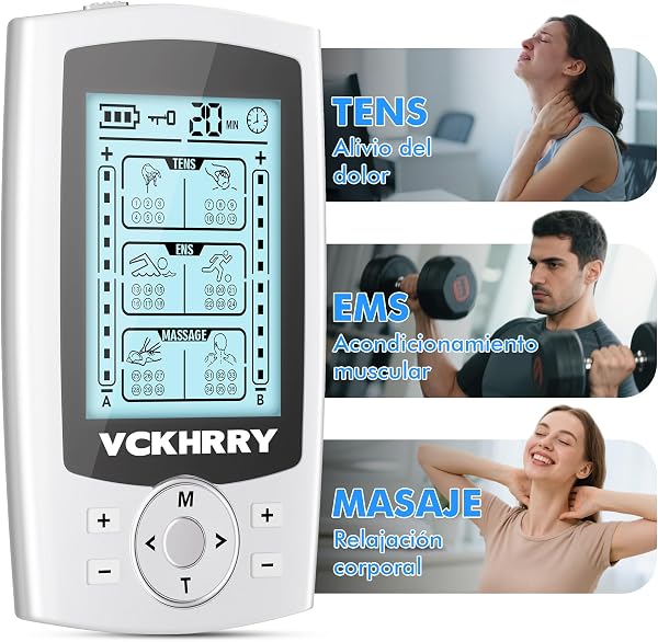Electroestimulador Muscular 3 en 1 TENS EMS Masaje Electrodos con 36 Programas 2 Canales 10 Electrodos TENS 20 Niveles de Intensidad para Muscular Relajación - 2