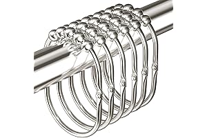 Durable and Smooth: 12PCS Wide Heavy Duty Shower Curtain Hooks