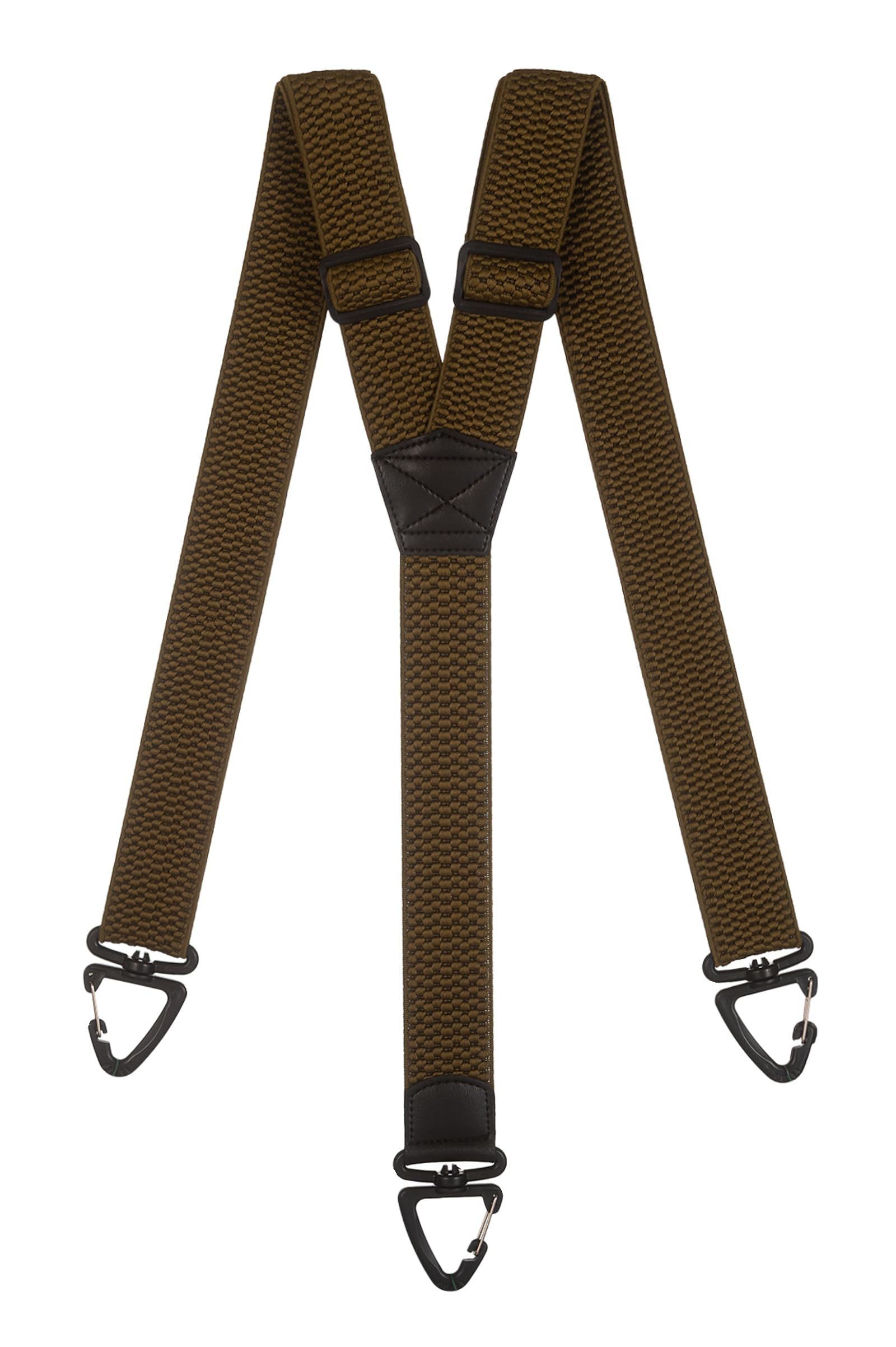 Olata Men's Olive Green Heavy Duty Y-Shape Braces/Suspenders With Plastic Carabiner Clips - 4Cm.