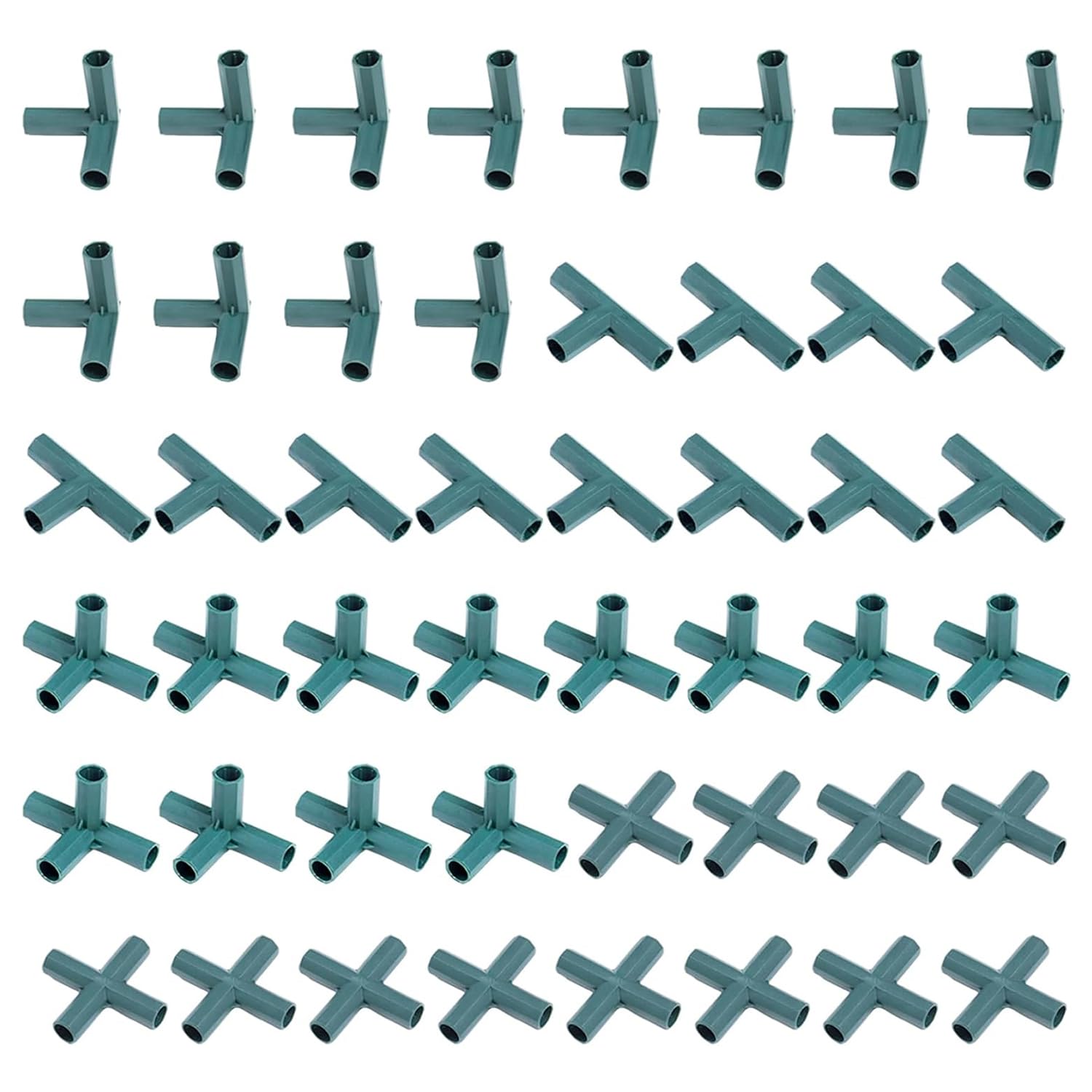 48PCS Heavy Duty Garden Stake Connectors 4 Types Greenhouse Frame Clips Plant Fitting for Grape Trellis Net DIY Projects