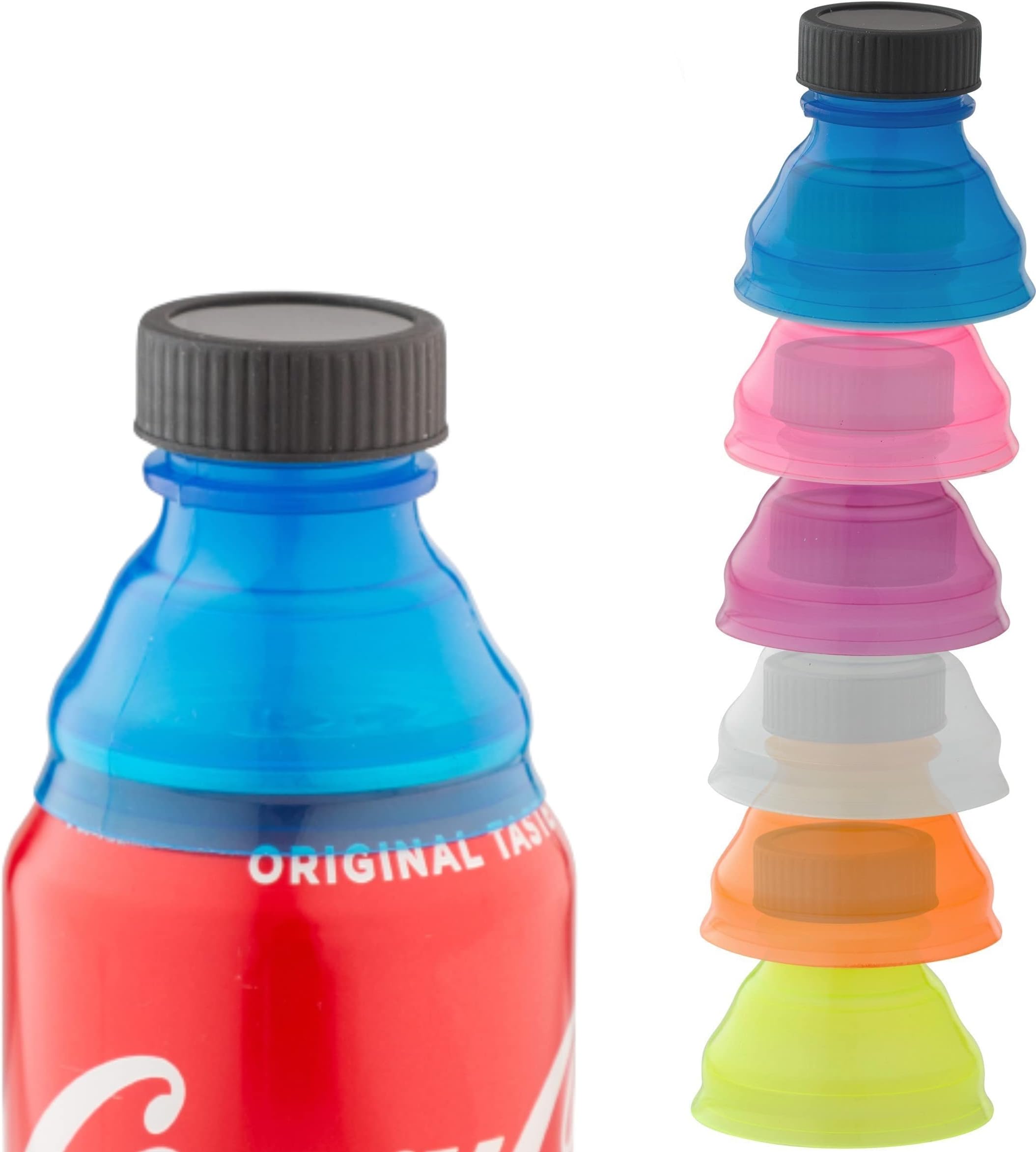Reusable Soda Can Lids - Spill-Proof, Snap-On Covers for Freshness and Protection, Set of 6 Colorful Can Toppers
