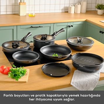 KARACA Biodiamond Easy Clip 13 Piece Induction Based Cookware Set