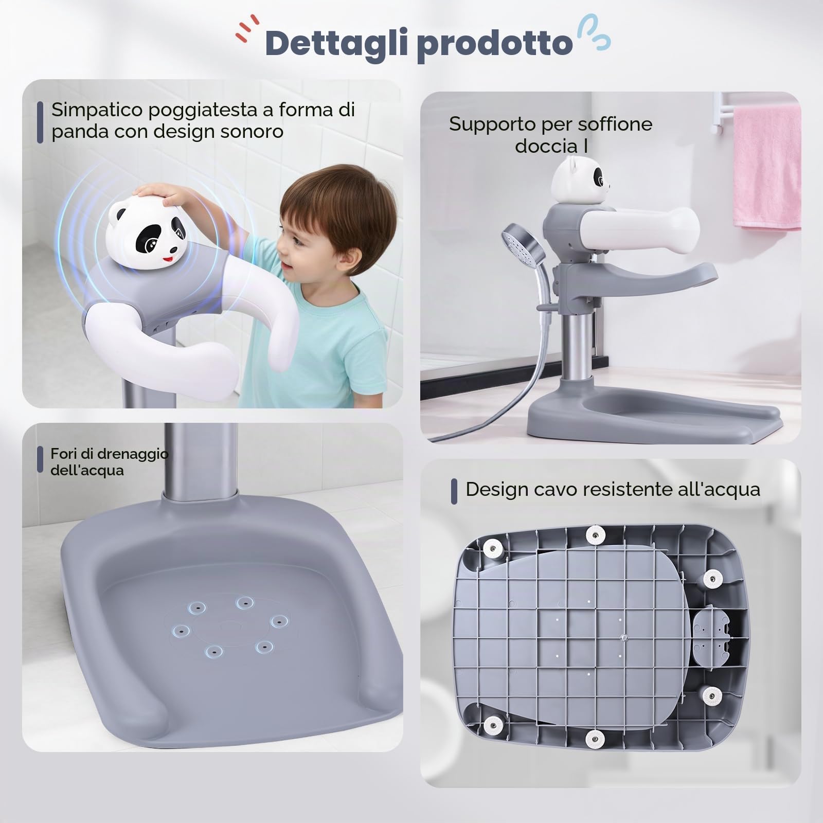 Supporto Doccia Bambini In Piedi, torre da bagno regolabile per bambini per alzarsi in piedi per alzarsi in piedi,Maniglia di Sicurezza per Bambini da 8 a 36 Mesi,per neonati e bambino