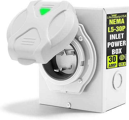 Miniatura 59 de Cable de extensión RV de 50 pies de 50 amperios (14-50P/SS2-50R) con 4 clavijas macho y mango de agarre, hembra con conector de bloqueo giratorio