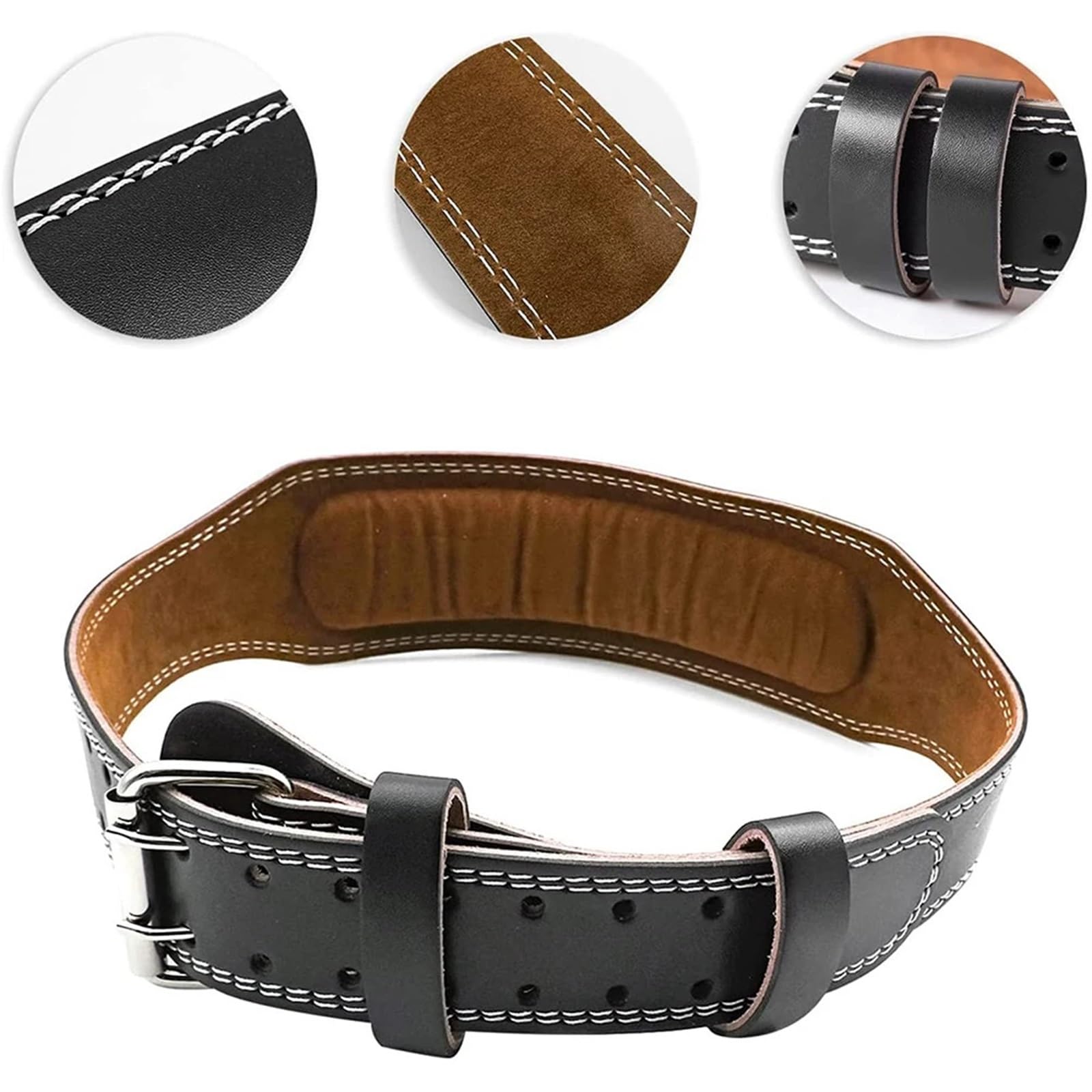 Cintura Sollevamento Pesi Cintura for sollevamento pesi in pelle | Cintura da palestra regolabile in pelle, fascia larga, unisex, for sollevamento pesi e supporto for la schiena