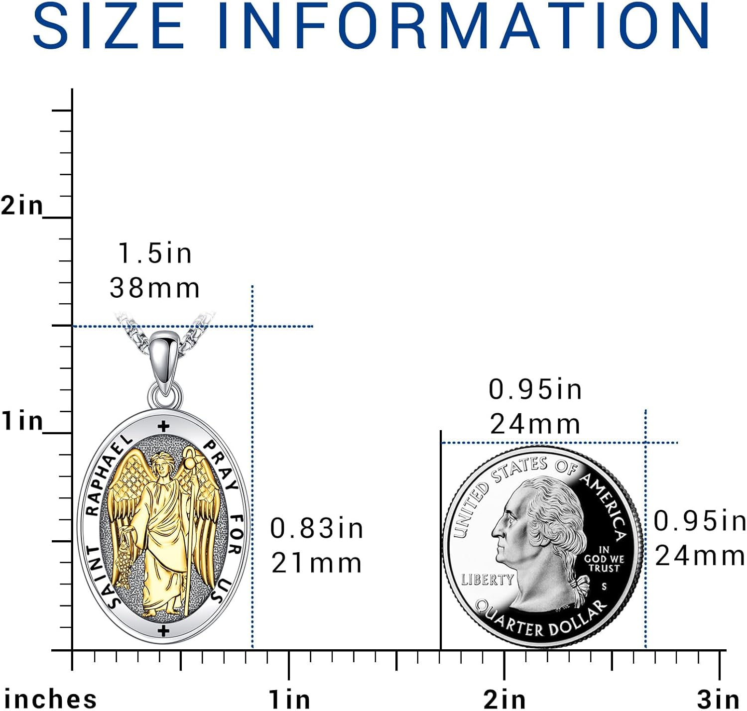 Eusense Saint Necklace Sterling Silver 925 Protection Jewelry for Men Women Patron St Medals Amulet Pendant - Image 2