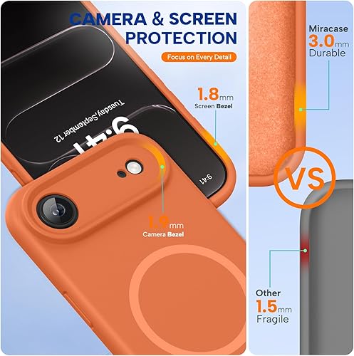 Miniatura 1701 de Miracase - Funda diseñada para iPhone 11 con protector de pantalla, funda de goma de silicona líquida, protección total contra caídas y a prueba