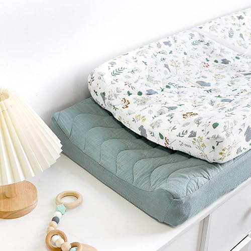 Miniatura 2 de DAYEEBALL Funda para cambiador de bebé, funda de muselina para cambiador de pañales, sábanas suaves para niñas y niños, fundas acolchadas y