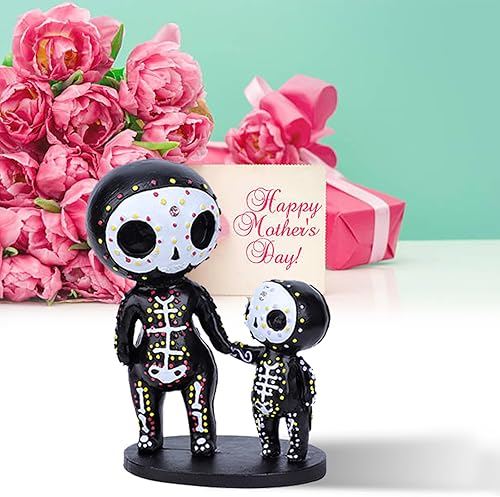 Decoración de calavera de azúcar, estatua de pareja de calavera de azúcar, decoración del día de los muertos, decoración de escritorio de Halloween,