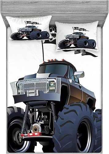 Miniatura 216 de Ambesonne - Juego de sábanas bajeras y fundas de almohada, diseño clásico botánico, plantas de jardín vintage, juego de 3 piezas con estampado