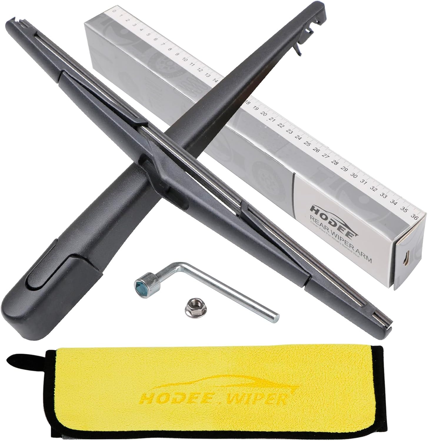 Rear Wiper Arm & Blade Kit, Exact-Fit Replacement for Nissan Kicks 2017-2024, OEM-Style Fit, Easy Install in Minutes, Complete Hardware Included (Cap/Nut), Streak-Free Wipe