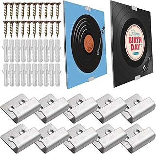 ビニールレコード 壁掛け ディスプレイ,10個セット 金属製 ウォールマウント 収納 - ビニールレコード収納棚 - 移動 ディスプレイ ホーム ベッドルーム リビングルーム 旅行 コレクション 音楽 写真 用