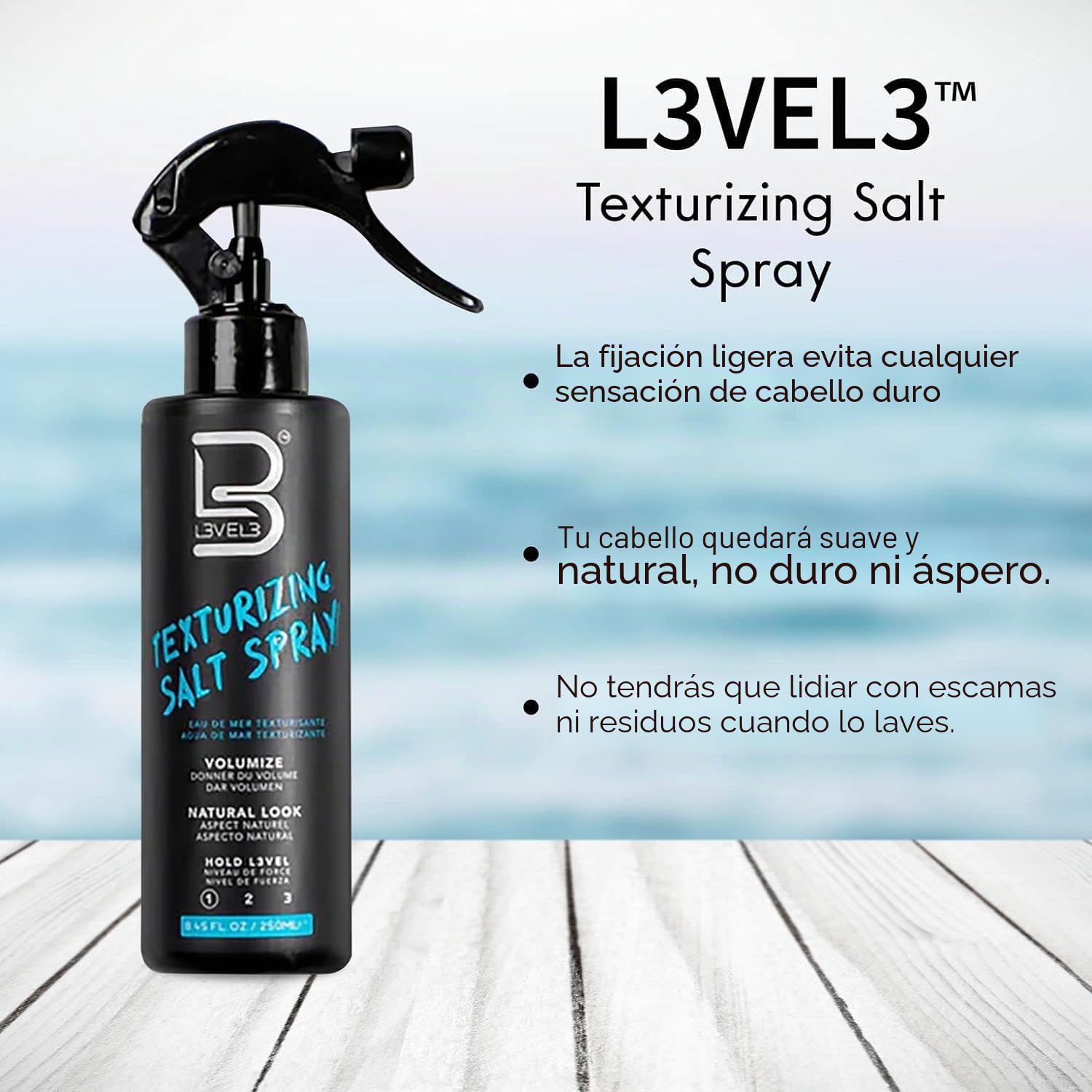 Level 3 L3 Spray texturizante de sal marina 8.45 onzas líquidas