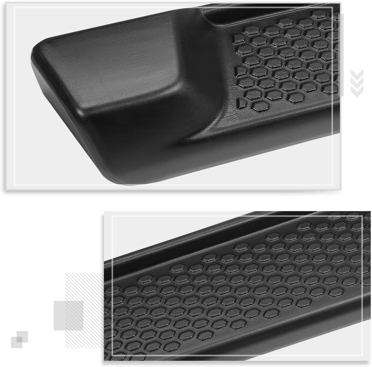 [Pair] 6 Inch Plastic Running Boards Side Step Bars Compatible with 18-24 Jeep Wrangler JL Unlimited 4-Dr,Matte Black