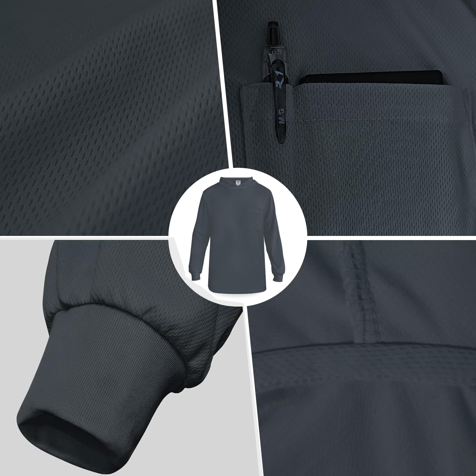 TCCFCCT Camisas de alta visibilidad para hombre, clase 3, camisas de alta visibilidad para hombre