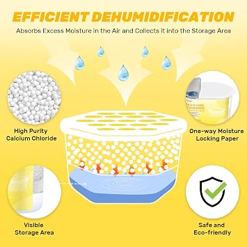 CLEVAST Moisture Absorber Boxes Unscented and Lemon Scented