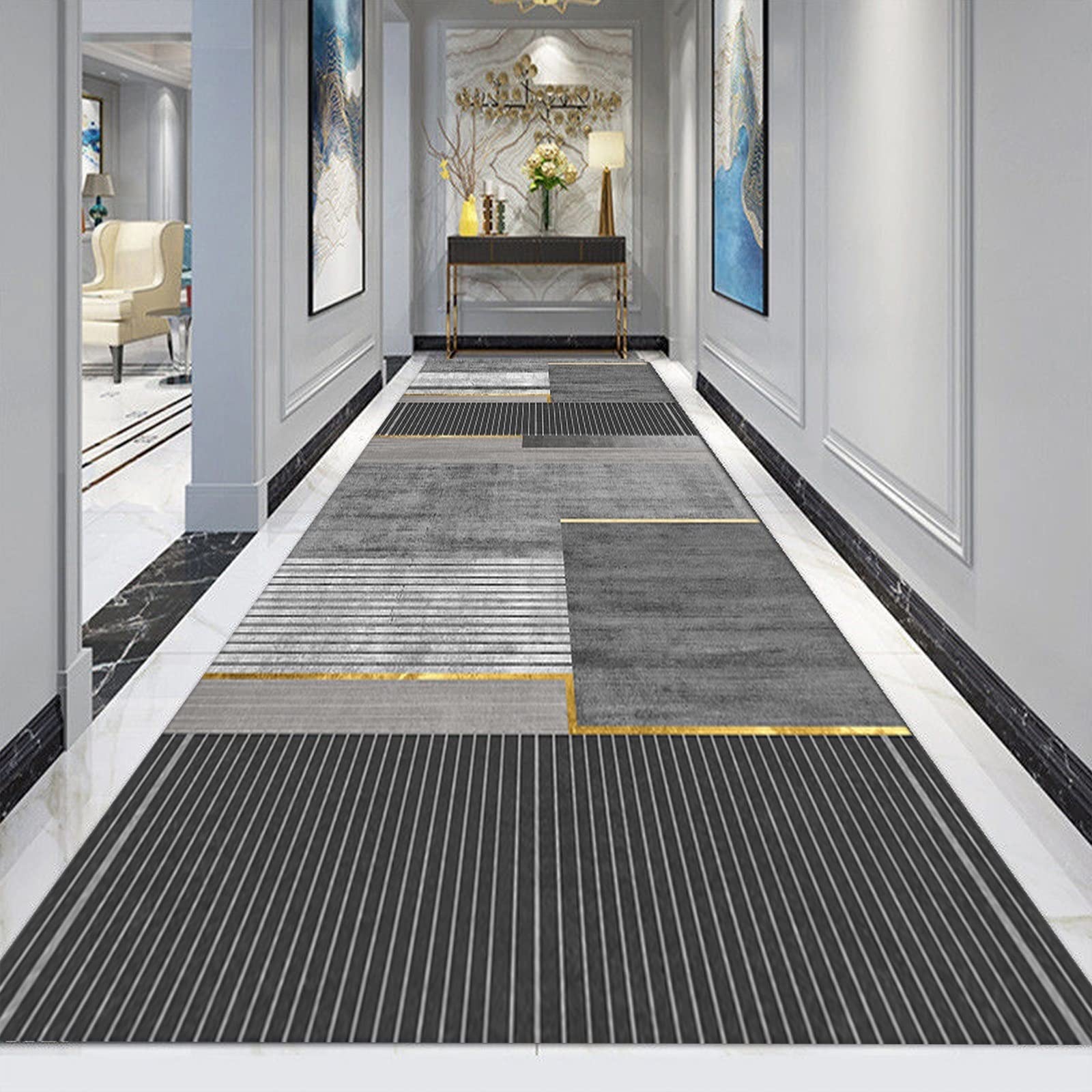 Tapis étroit lavable gris pour sublimer votre cuisine et entrée