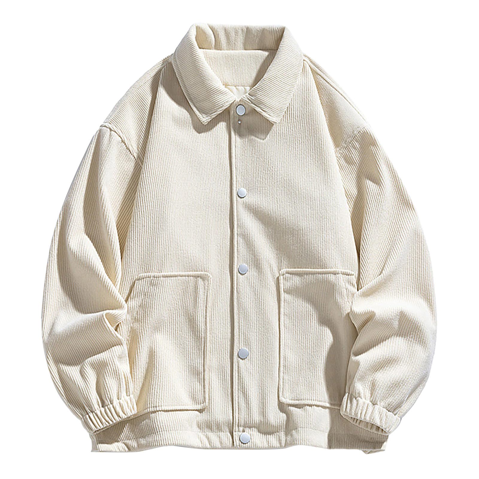 Generisch Jacken Haken Wand Herrenjacke Casual Loose Sportmantel Cord Vielseitig Trend Hemd Einfarbig Jacke
