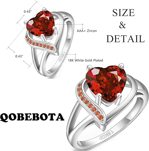 Miniatura 3 de Romantic 18K Black Gold Plated Engagement Rings Heart Cubic Zirconia Promise Rings for Her Gold Wedding Ring Halloween Gifts Statement Rings for