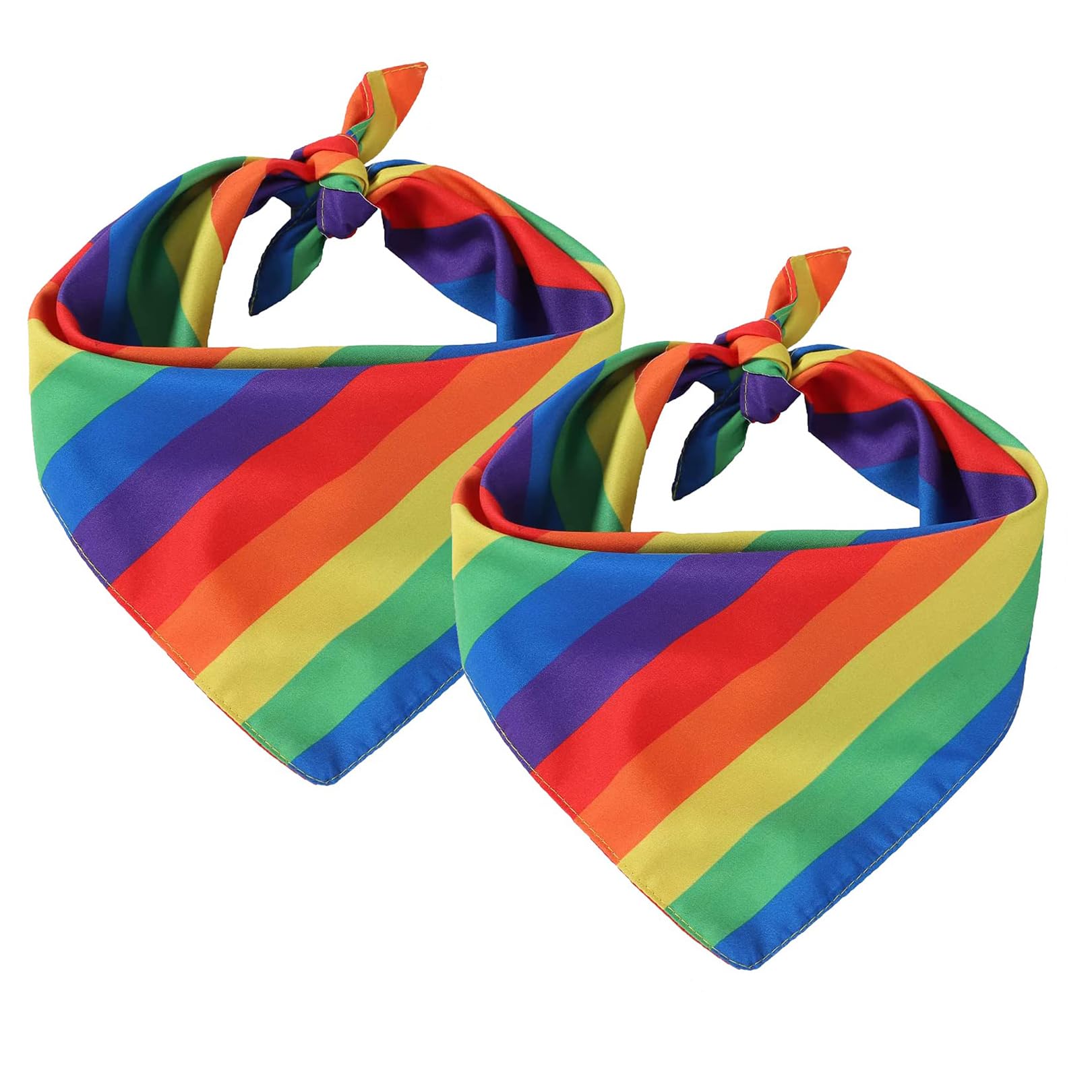 2 Pcs Rainbow Bandana Gay Pride Accessory Fancy Dress Headbands Handkerchief Bandana Scarf for Men and Women Neck scarf Accessories Gay Pride Parade Party Celebration Supplies LGBTQ Pride Decorations