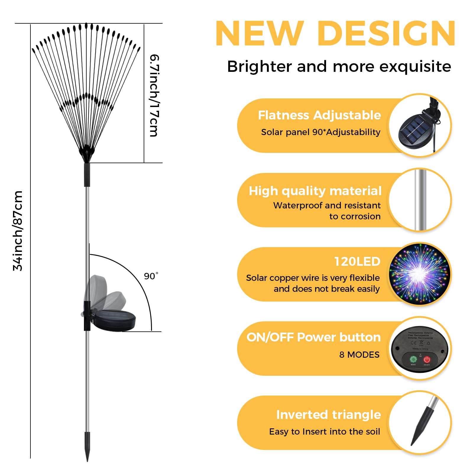 2 pack Solar Firework Garden Lights - Image 2