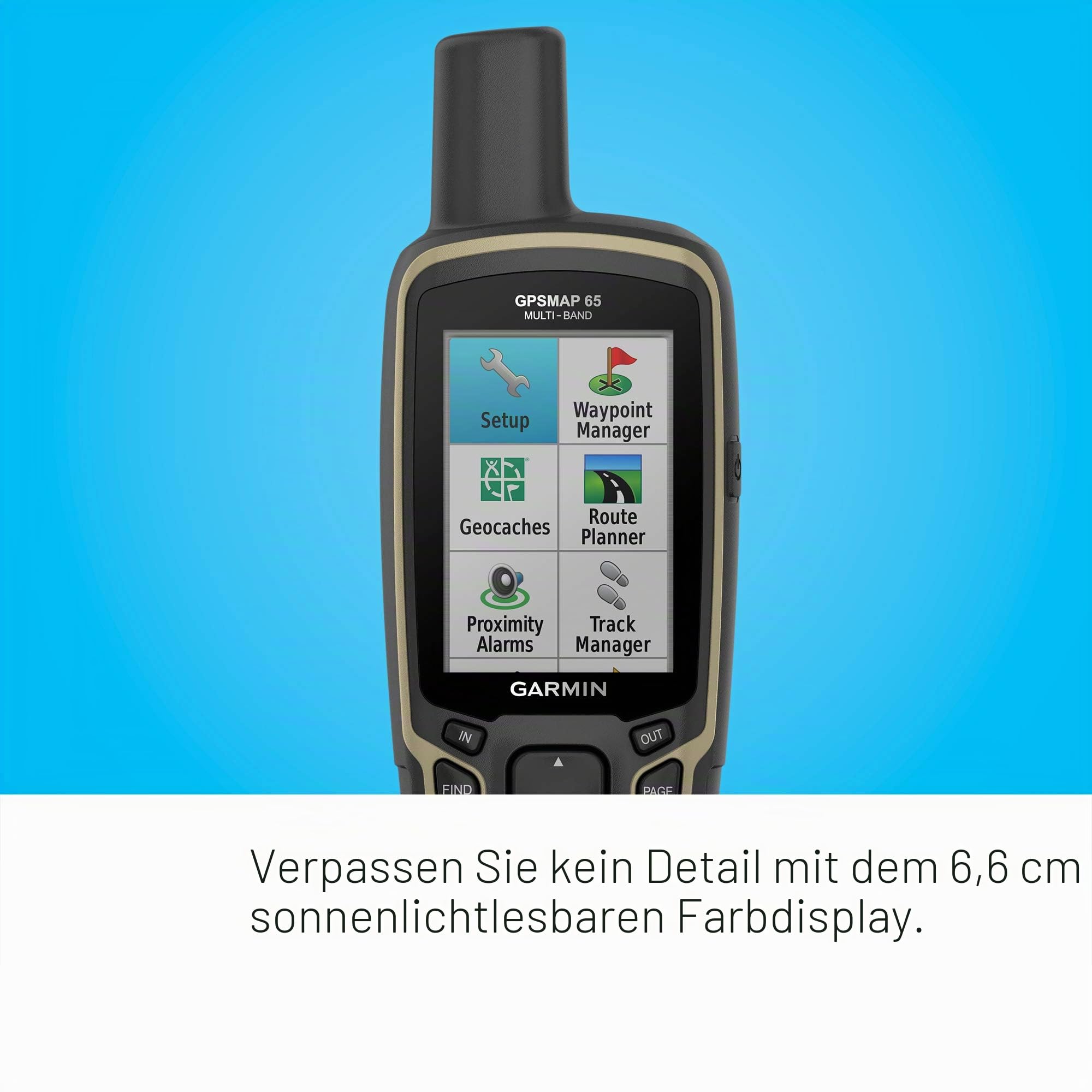 Garmin GPSMAP 65s Navigationsgerät, tragbar, für den Außenbereich, GPS, mit Transporttasche