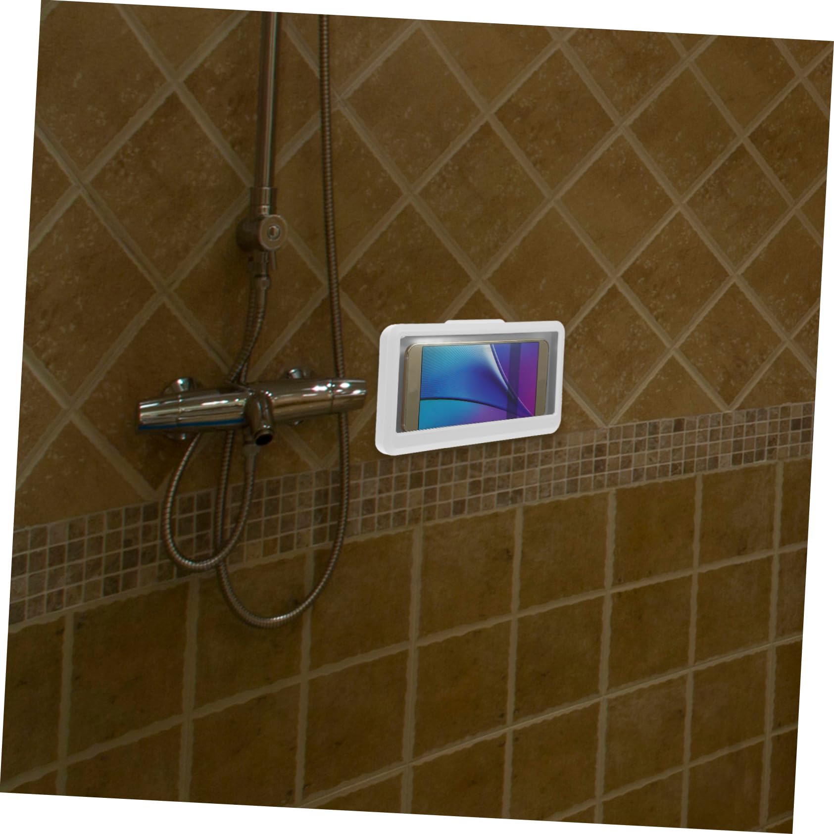 Gadpiparty 5pezzi Custodia Per Smartphone Da Doccia Supporto Da Muro Per Bagno Compatibile Con Schermo Touch Design Senza Foratura Per Guardare Video e Ascoltare Musica