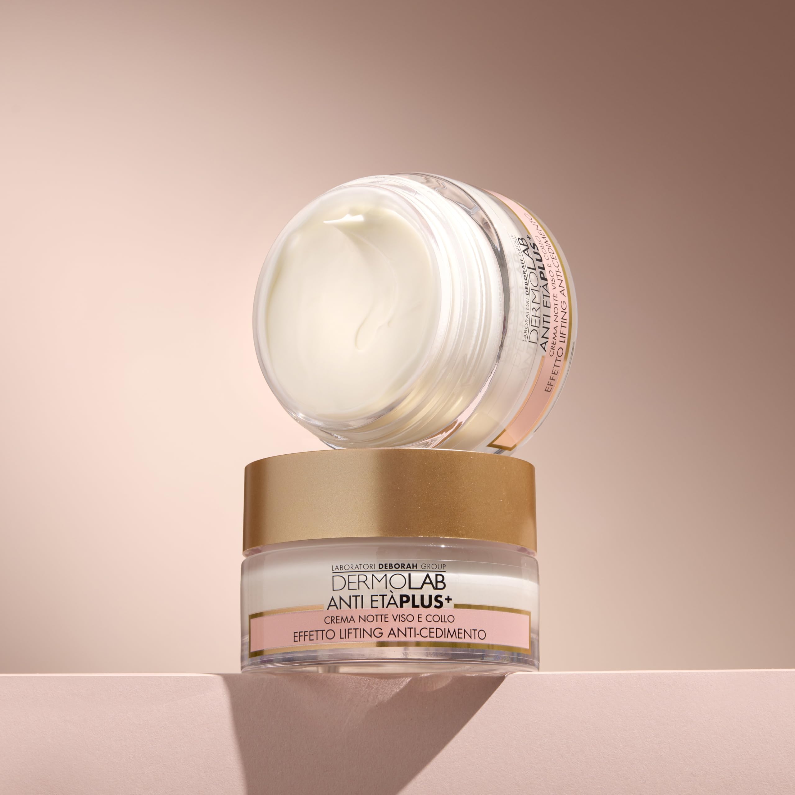 Dermolab - Crema Viso Notte Antiage Plus, per Pelli Mature 60+, con Acido Ialuronico, Tonifica e Rassoda la Pelle con un Effetto Lifting, Leviga le Rughe, 50 ml