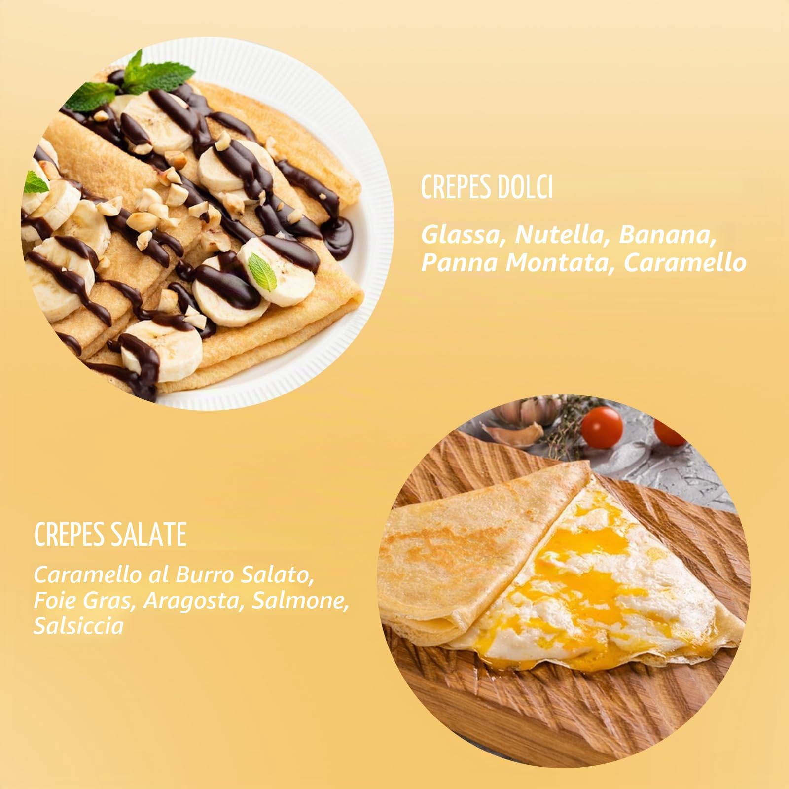 Pancakes elettrico per frittelle dolci e salate Crepe party rivestito antiaderente Frittelle ciechi burritos taccos termostato regolabile