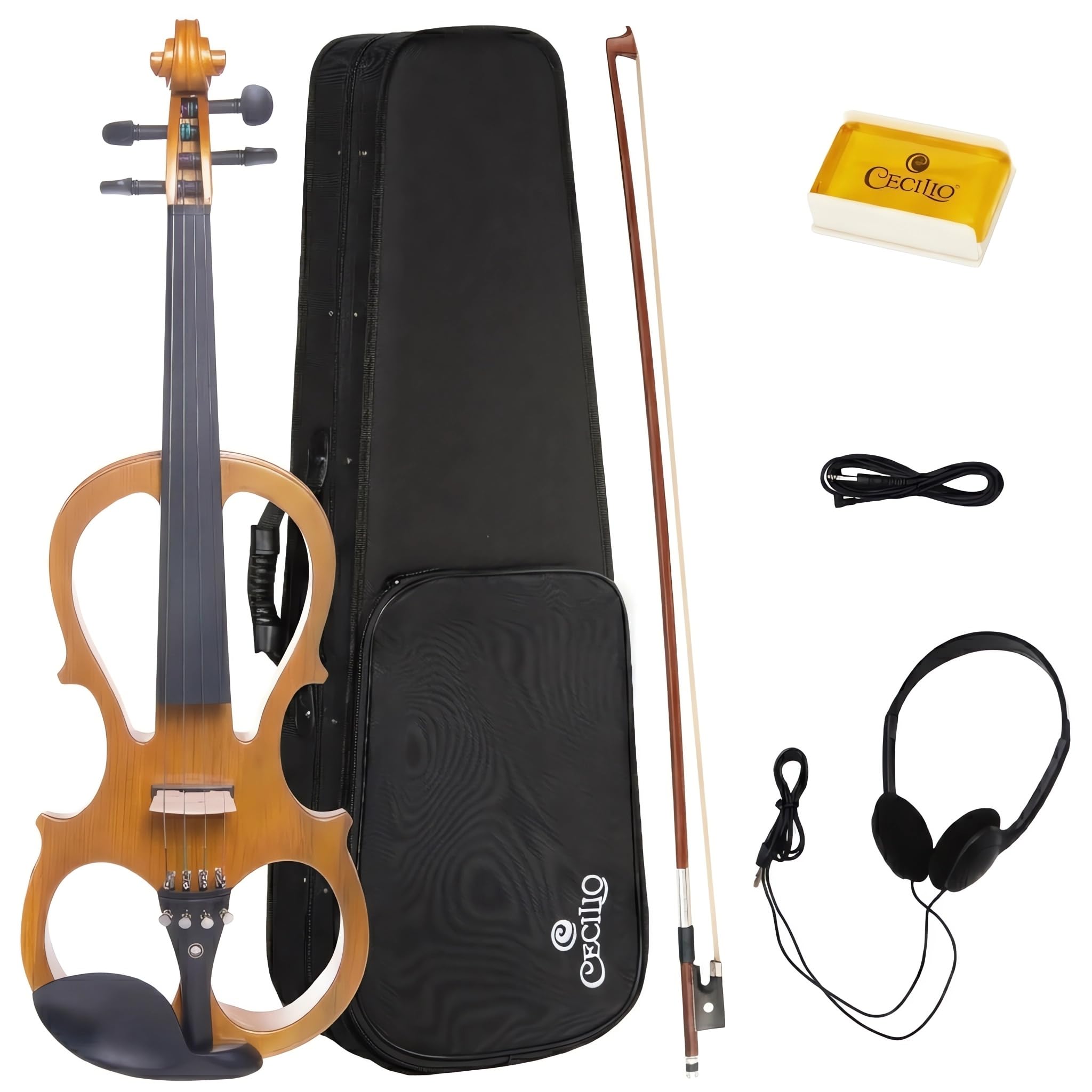 Amazon.com: Cecilio 4/4 Full Size Electric Silent Violin, Hand