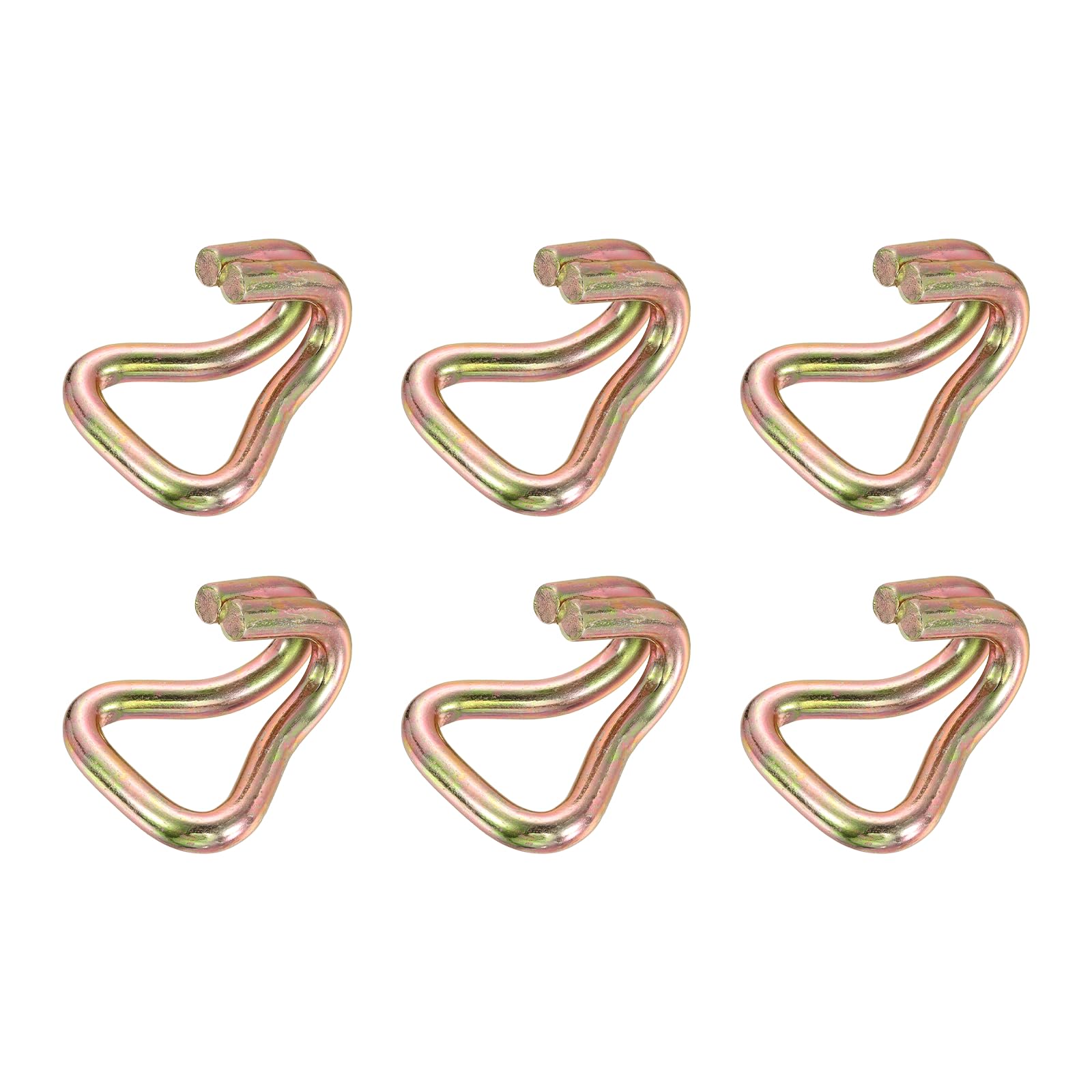 QUARKZMAN 6pz Doppio J Gancio 11.8mm Dia 11023lbs Cricchetto Cinturino Fissaggio Gancio per 2" Fissaggio Cinghie Matrimonio Auto Camion Rimorchi Doppio Riga Ganci Legatore Accessori
