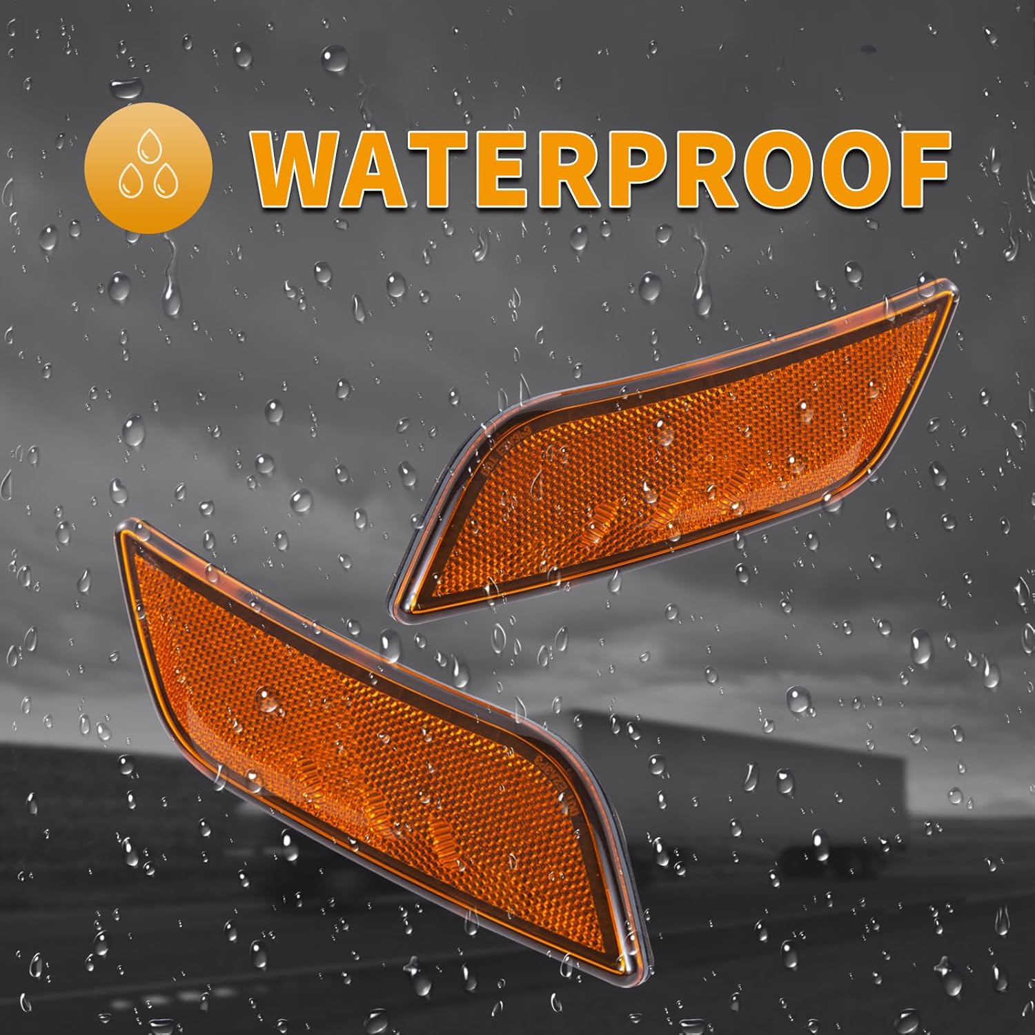 2PCS Front Fender Turn Signal Lights LED Side Indicator Lamp Fit for Peterbilt 579 2013-up, Peterbilt 587 2011-2018 Driver & Passenger Side P54-6147, P54-6147R