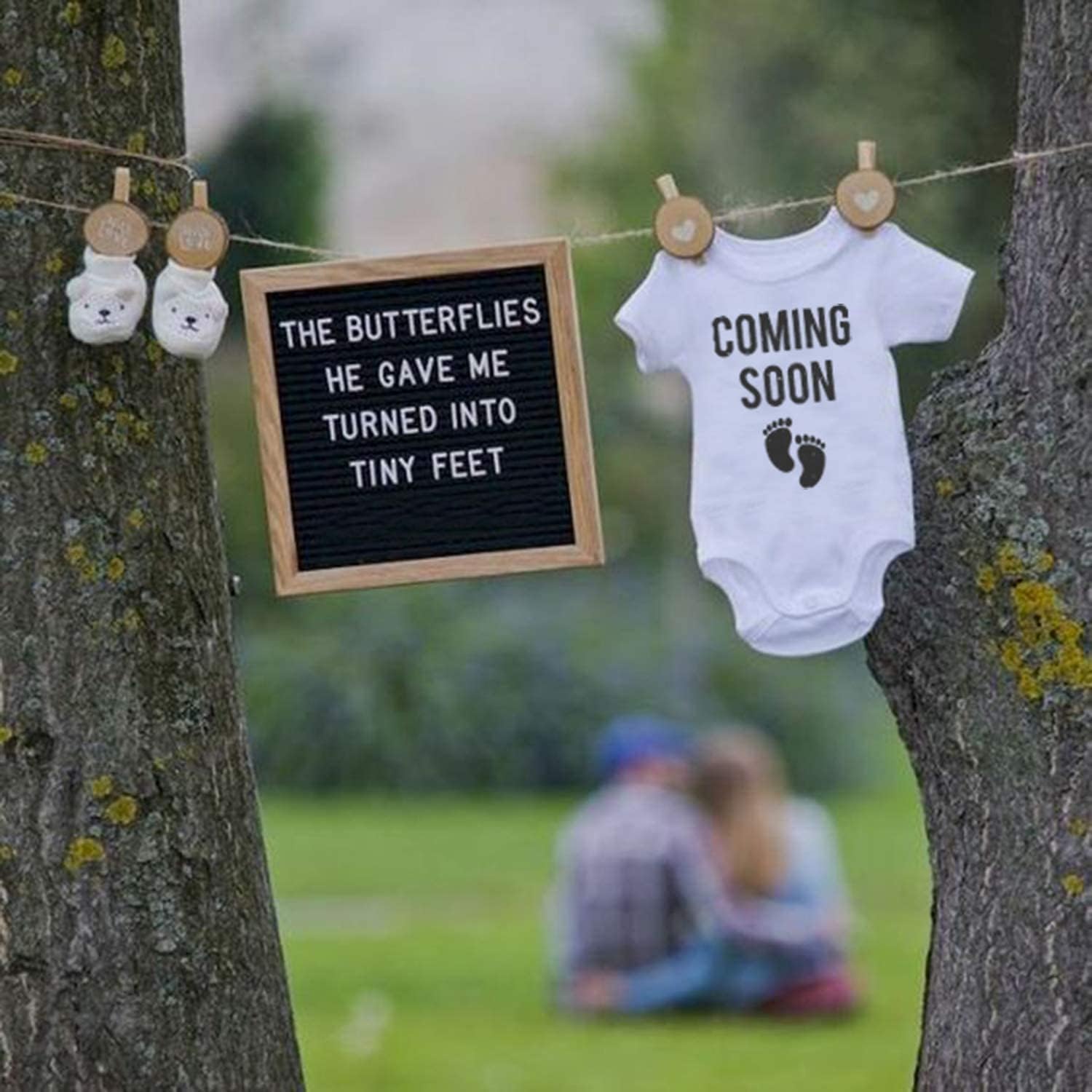 Miniatura 5 de Regalo de anuncio de embarazo para abuelos idea de revelación de bebé para abuela abuelo papá marido tía tío o familia Blanco