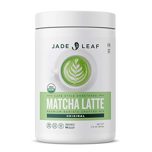 Jade Leaf Matcha Organic Cafe Style Sweetened Matcha Latte Green Tea Powder, Premium Barista Crafted Mix - Original - Authentically Japanese, 50 Servings (1.1 Pound Tub)
