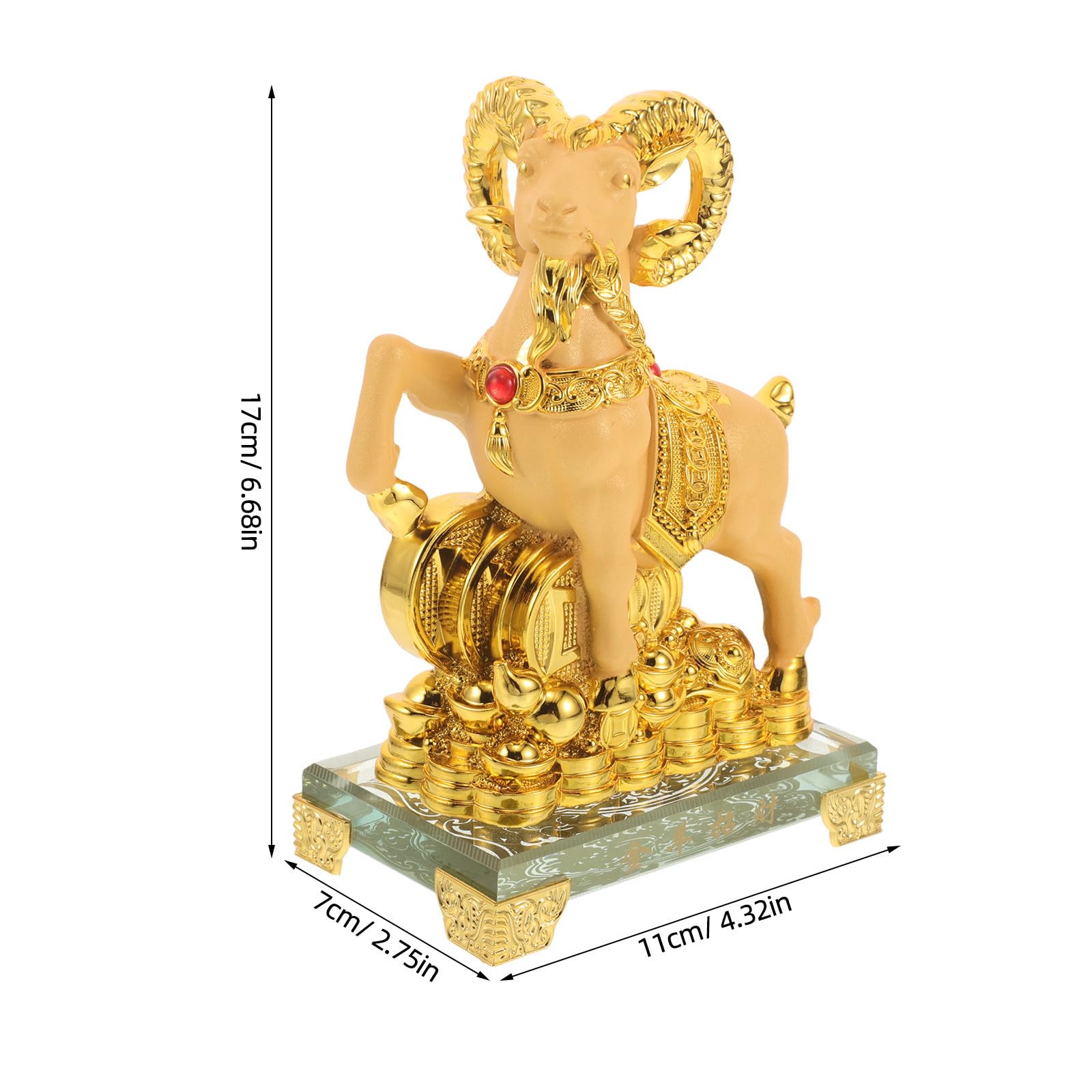 iplusmile Statuina Capra Dorata da Collezione con Monete Fortuna